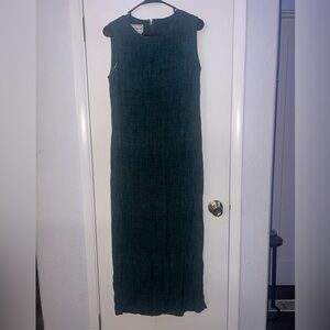 karin stevens sleeveless deep forest green maxi dress